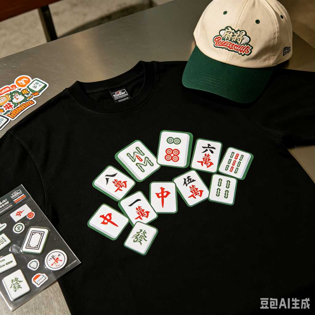 vivid color print mahjong set